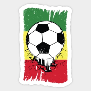 Vintage Senegal Flag with Football // Grunge Senegal Soccer Sticker